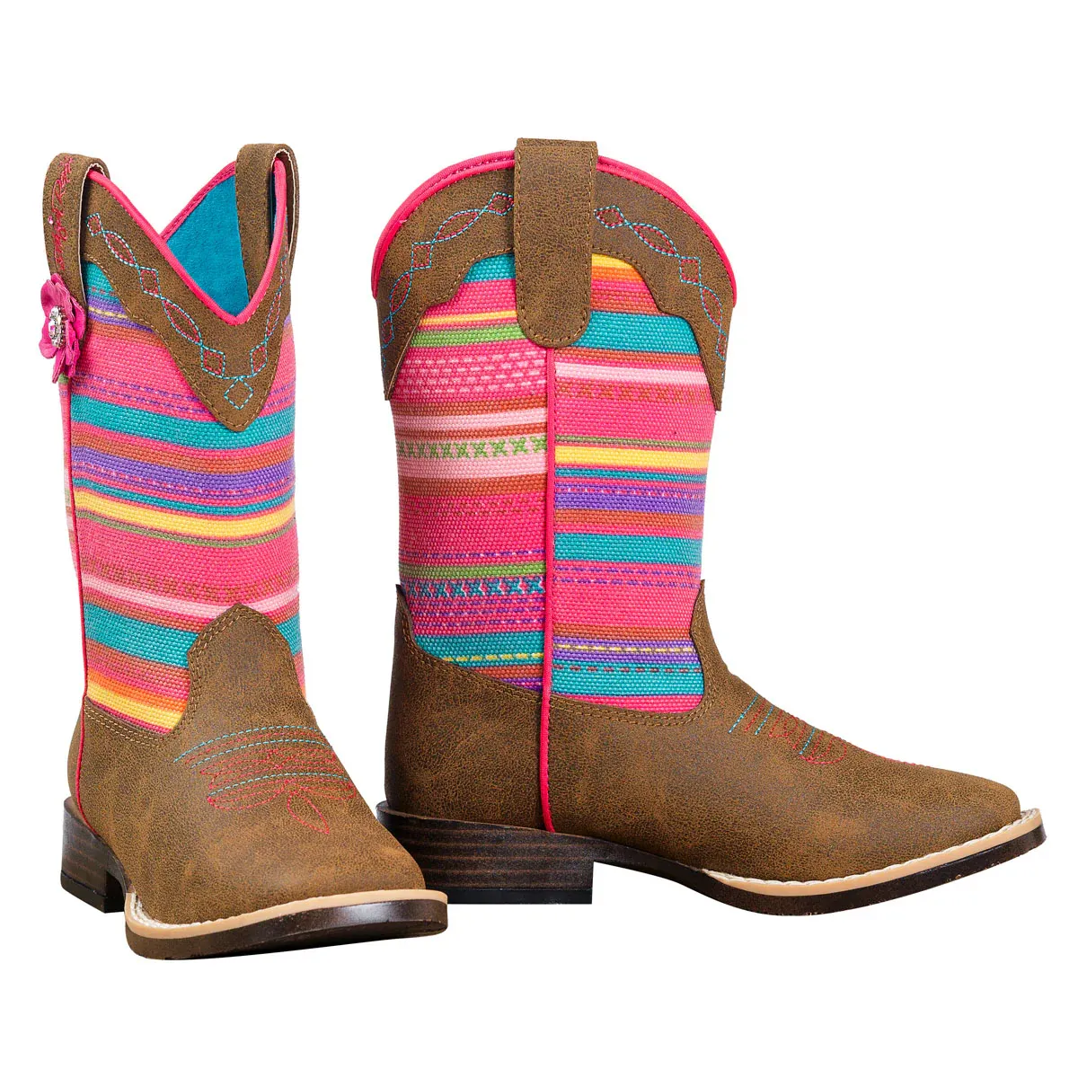Blazin Roxx Youth Camilla Cowboy Boots - Brown/Striped, Size: 1