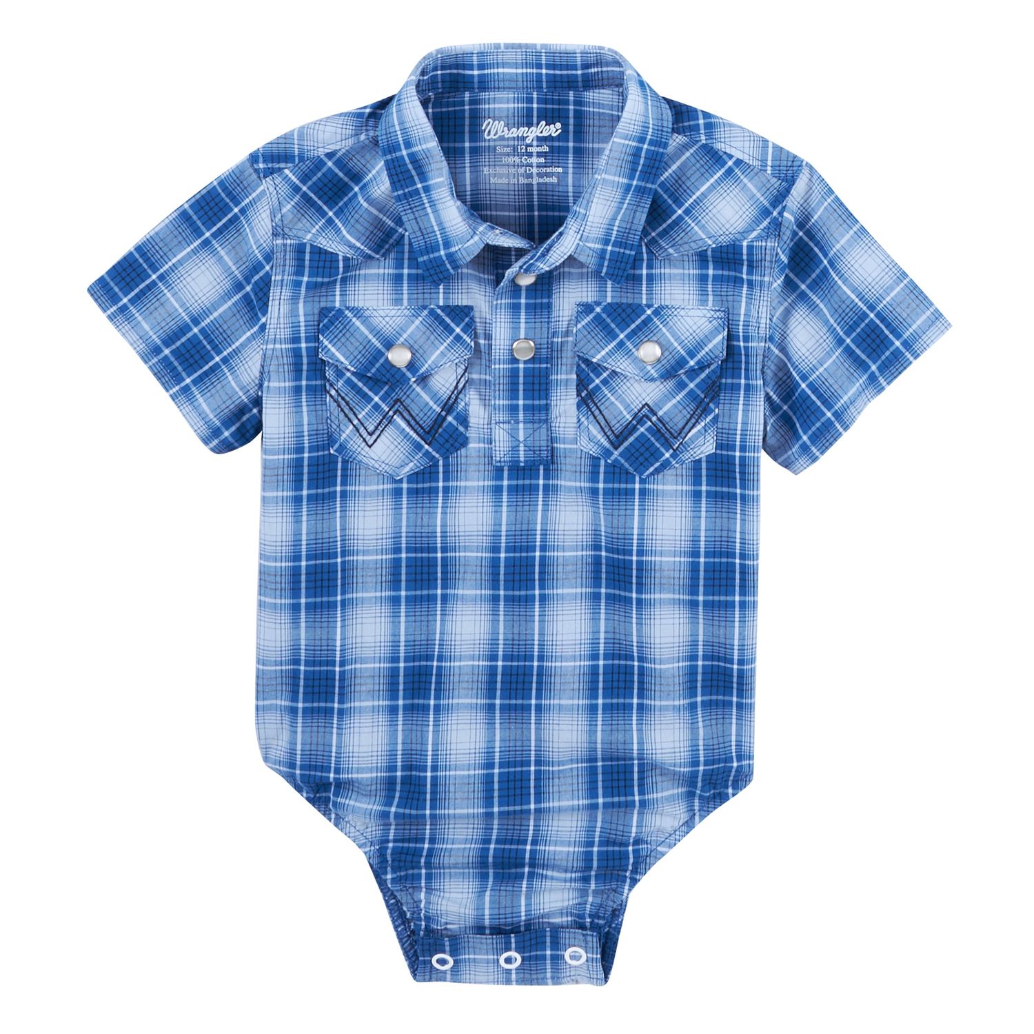 Wrangler Boys Blue Plaid Shirt