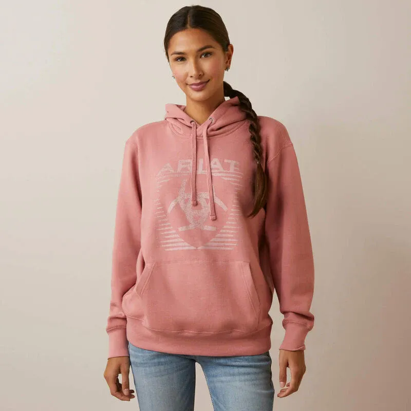 Ariat Women's REAL Fading Lines Hoodie - Dusty Rose