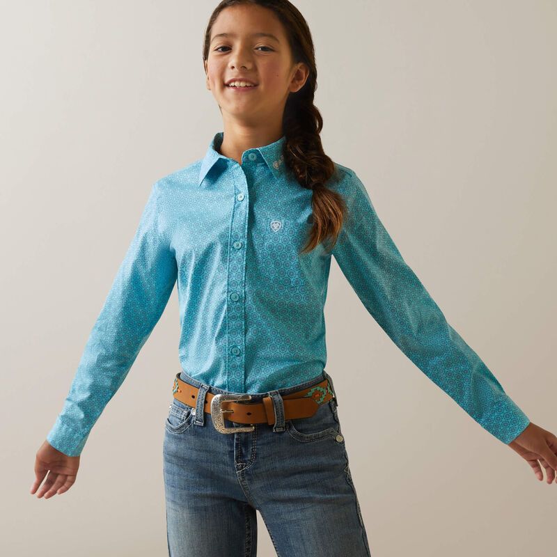 Ariat Girls Team Kirby LS Shirt Caidan Print