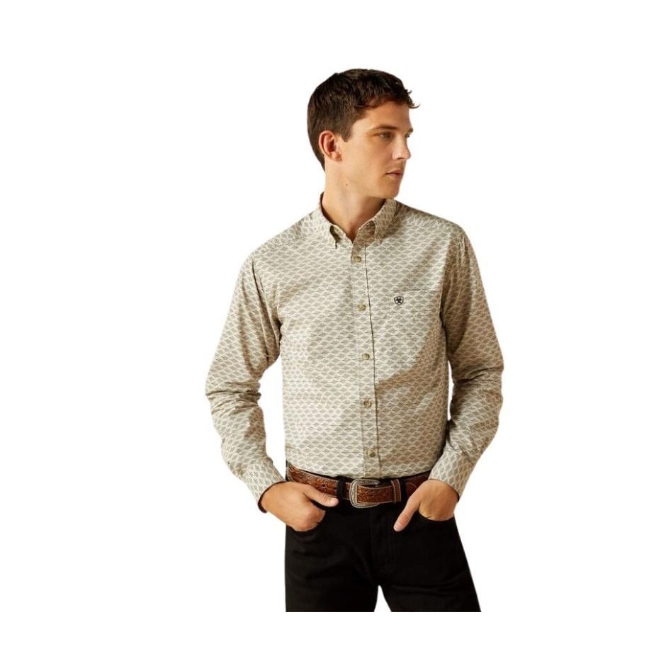 Ariat Men's Long Sleeve Sirius Fitted Shirt - Khaki