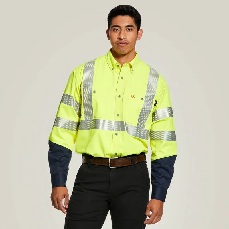 Ariat Men's Fire Resistant Hi-Vis Work Shirt- Hi-Vis Yellow, Size: 3XLT
