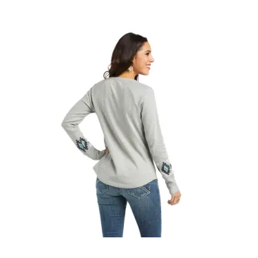 Ariat Women's Real Basic Henley Heather Grey