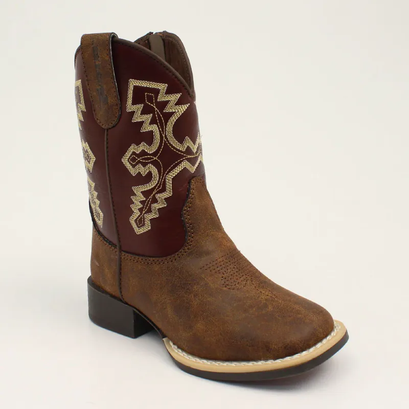 Double Barrel Children's Blake Western Boots - Brown/Tan