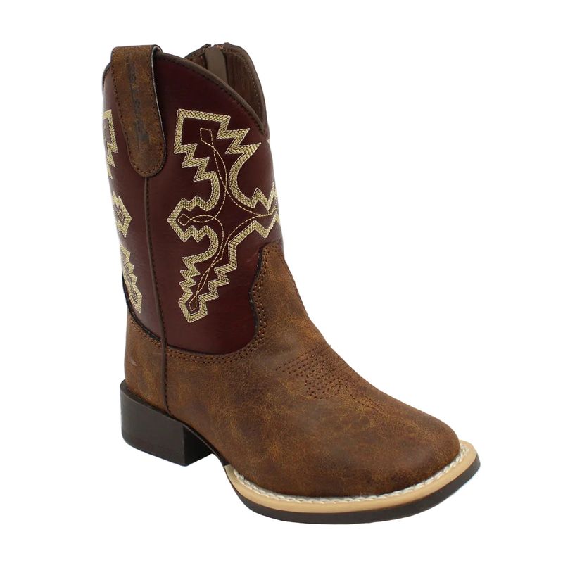Double Barrel Children's Blake Western Boots - Brown/Tan