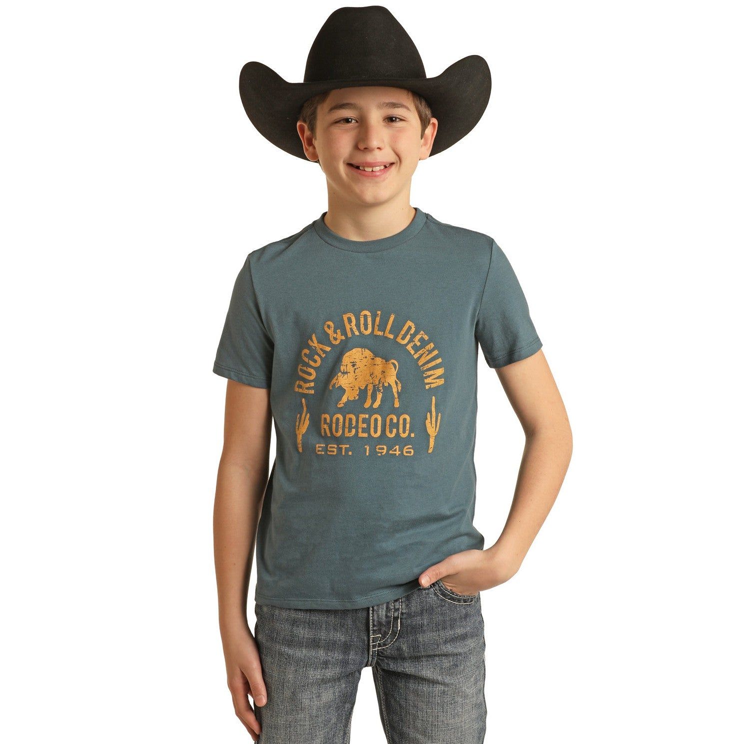 Rock &amp; Roll Boy's Graphic Tee - Blue