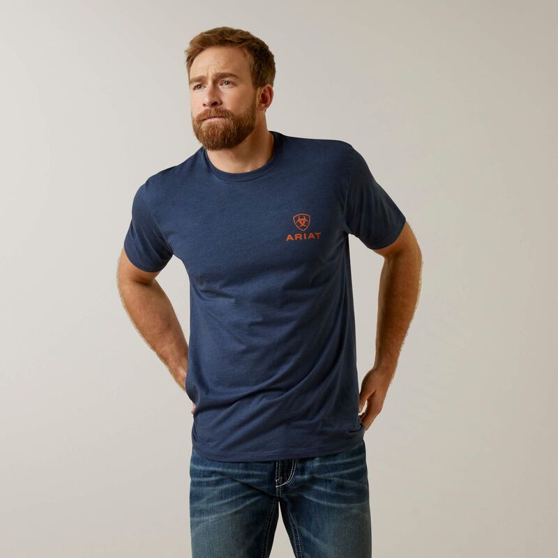 Ariat Men's Mustang Fever SS T-Shirt Navy Heather