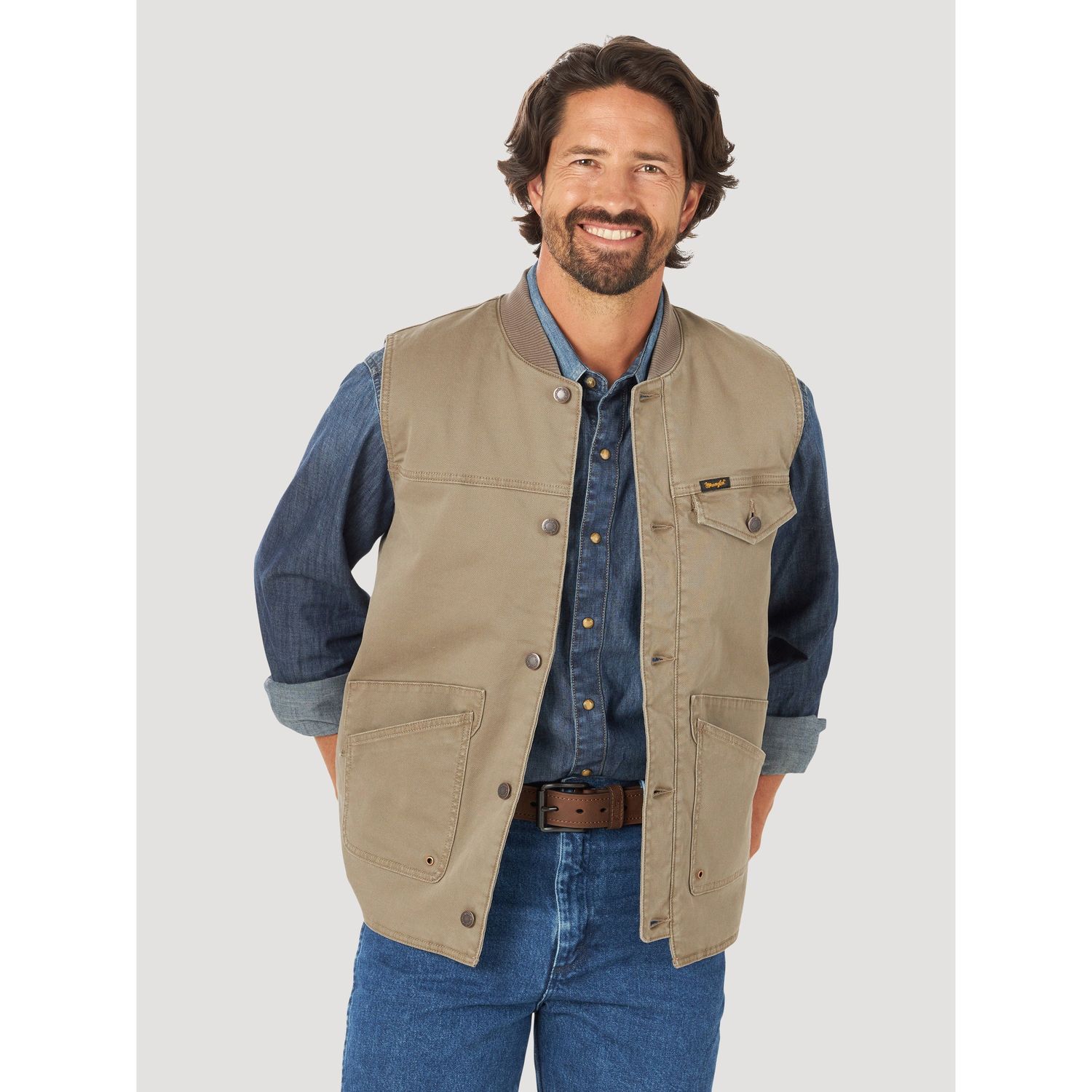 Wrangler Mens Canvas Rancher Vest *FINAL SALE*