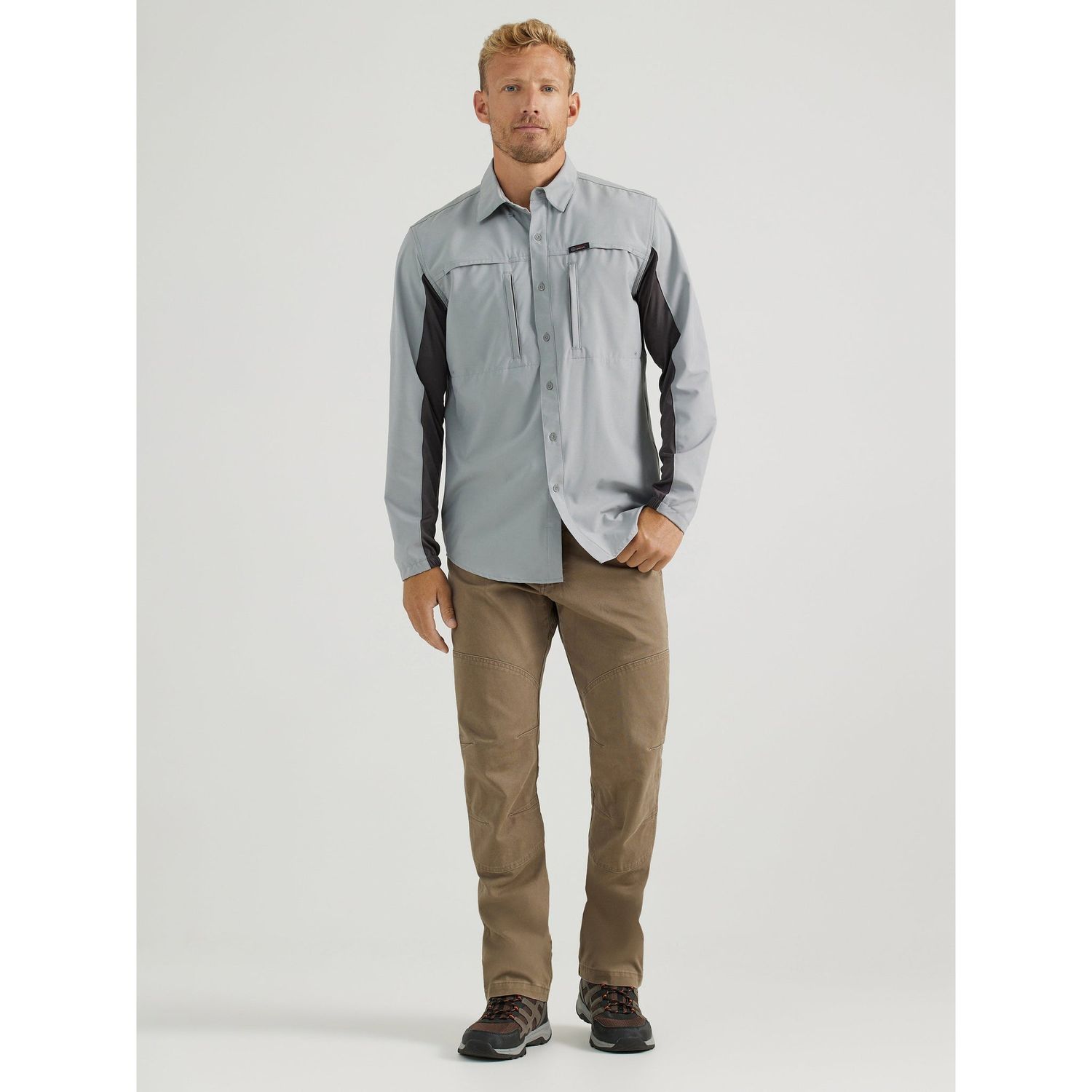 Wrangler Men's ATG Long Sleeve Valley Lake Shirt - Monument