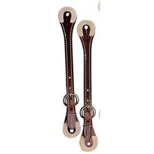 Weaver Spur Straps with Rawhide Corners - Average, Color: Burgundy