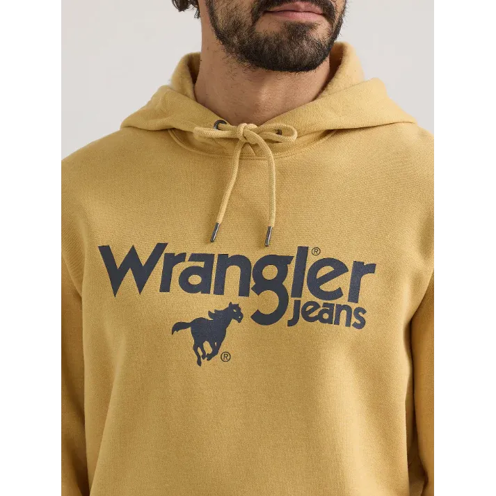 Wrangler® Men's Pullover Hoodie - Pale Gold, Size: S