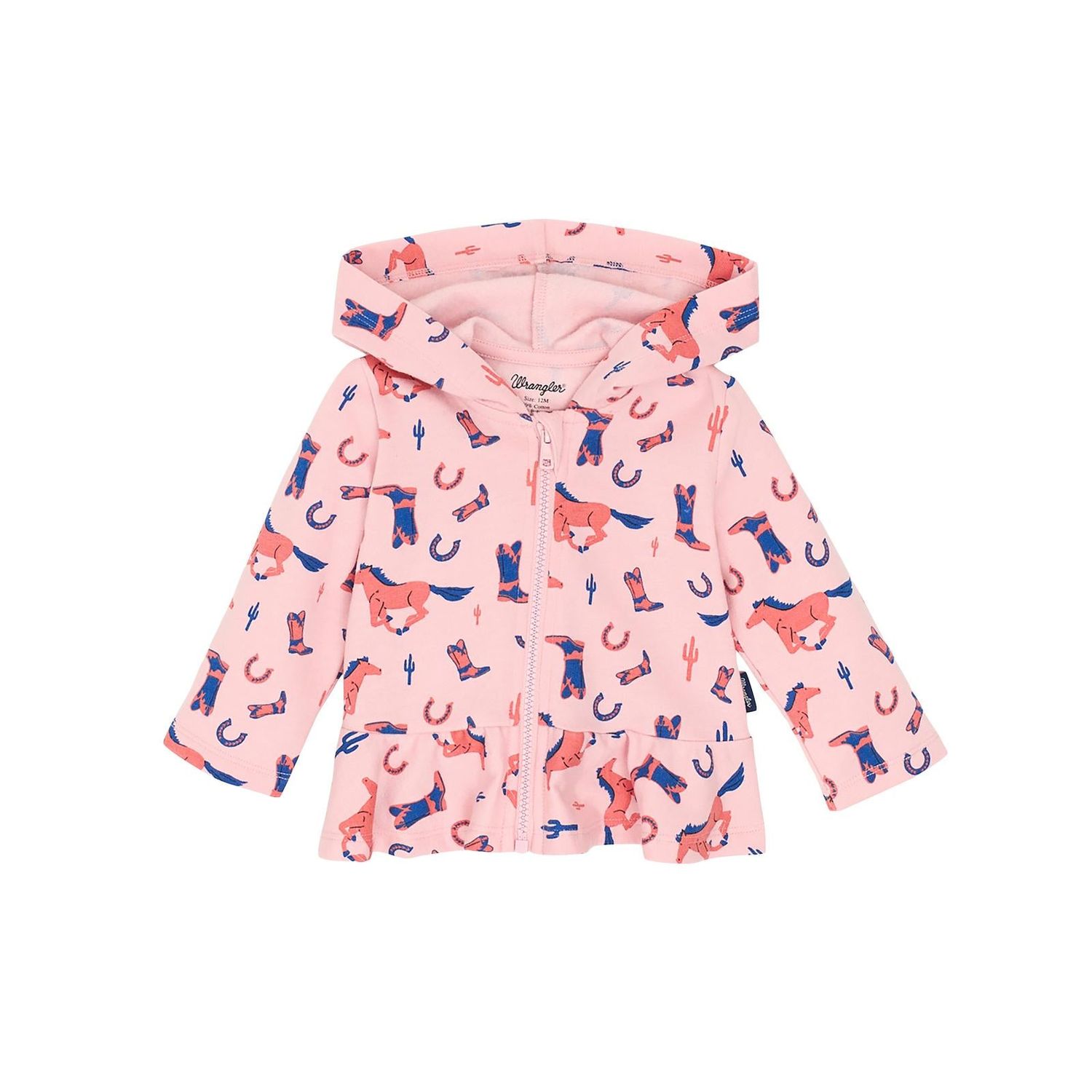 Wrangler Baby Girl's Fleece Full Zip Jacket- Pink