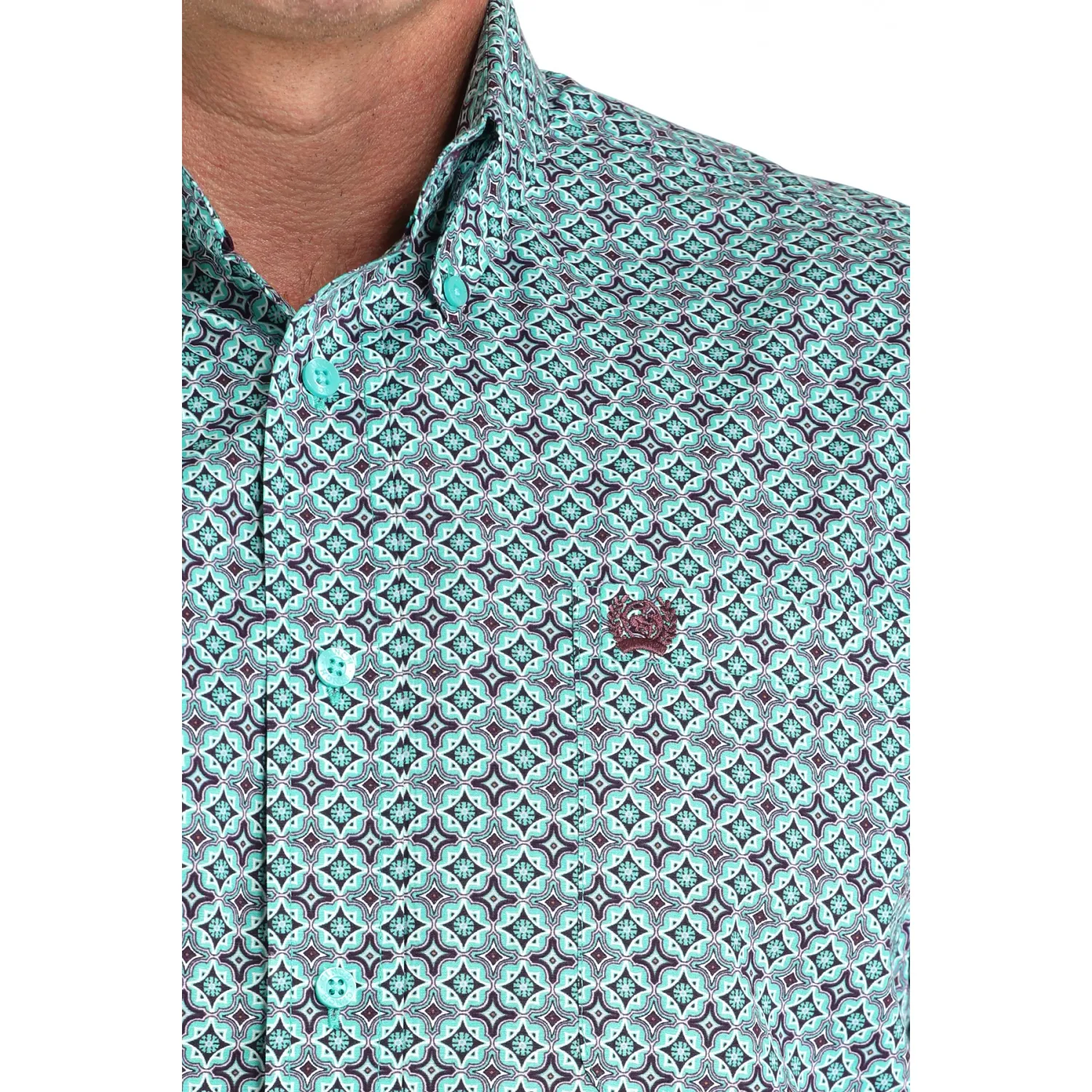 Cinch Men's Long Sleeve Print Shirt- Olive