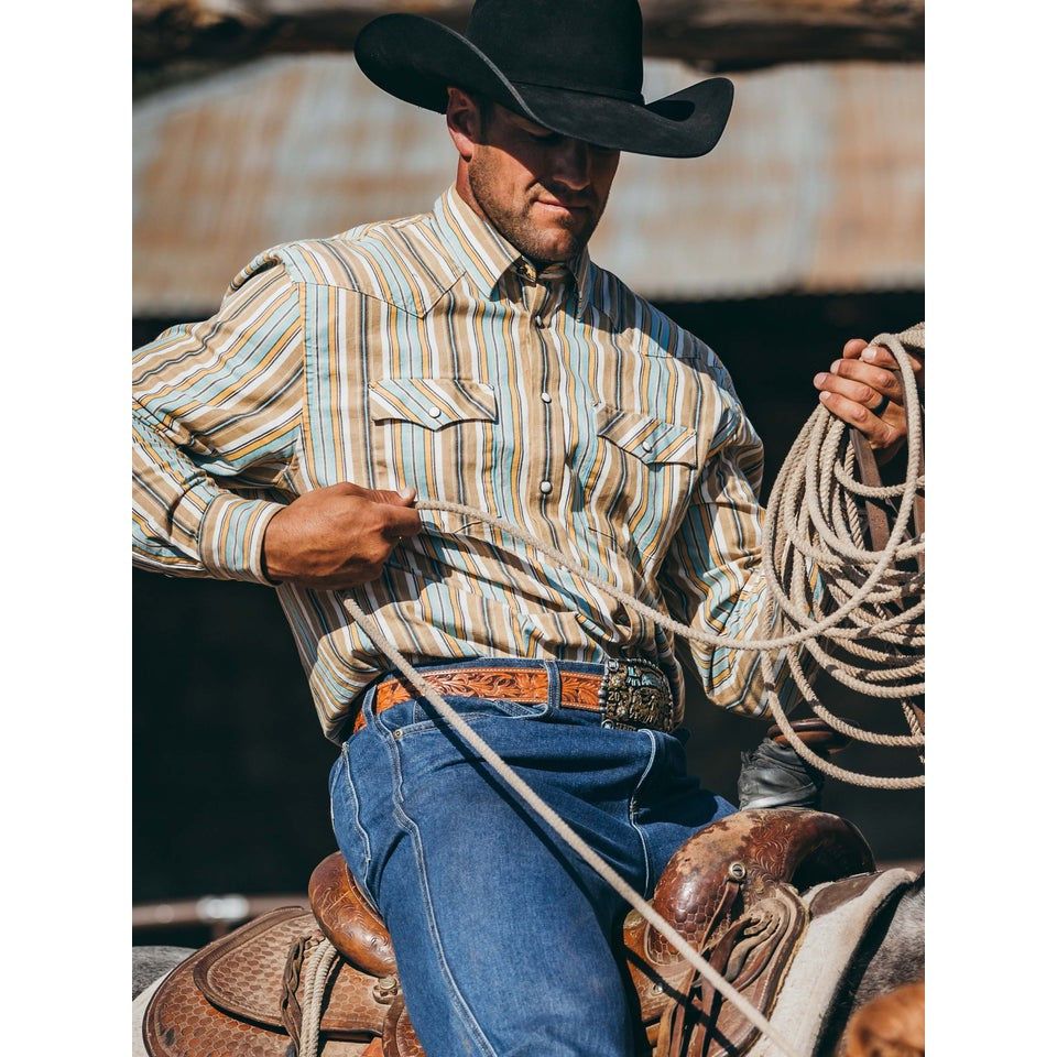 Schaefer Men's Western Stretch Snap Shirt - Del Rio
