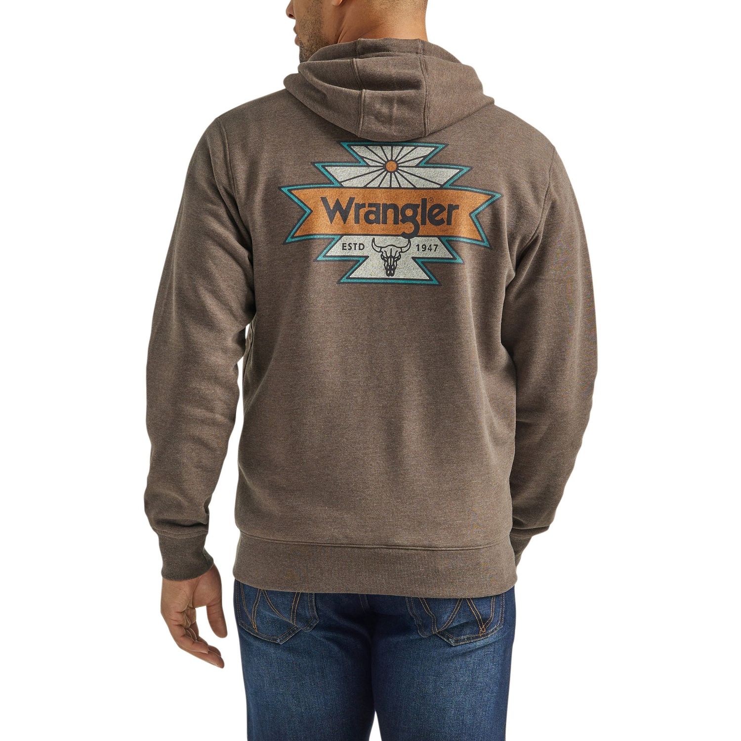 Wrangler Men's Regular Fit Zip Up Hoodie - Brown