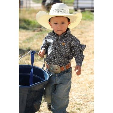 Cinch Boys LS Print Navy