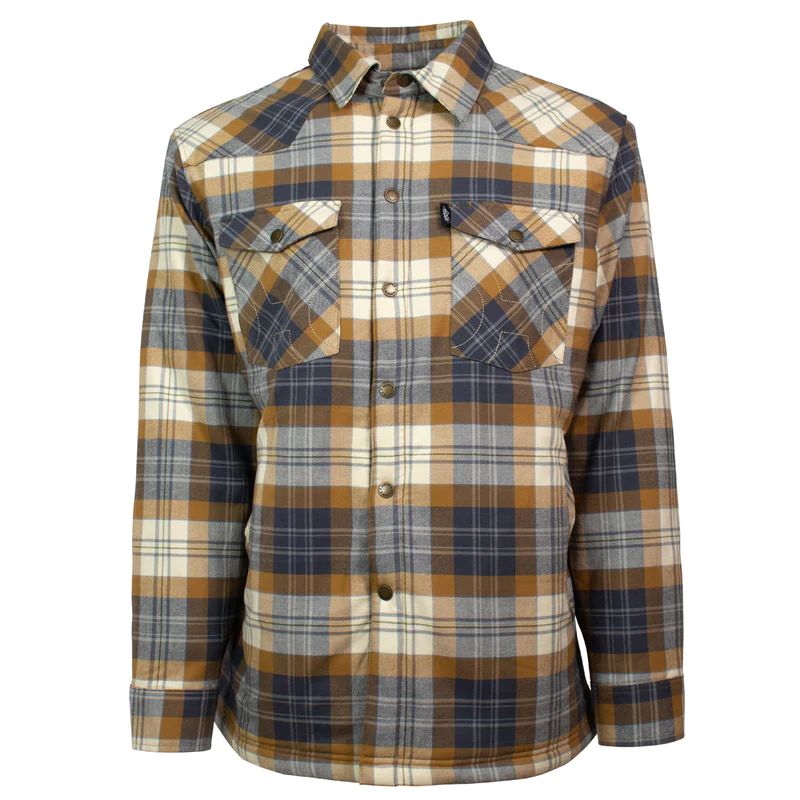 Hooey Mens Lined Flannel Jacket - Tan Plaid