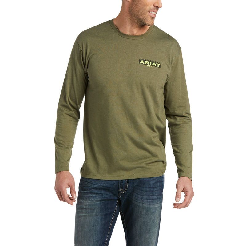Ariat Men's Land LS T-Shirt Military Heather
