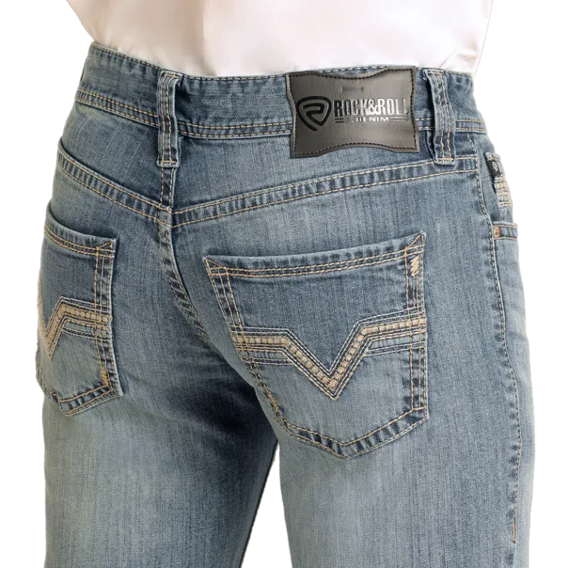 Rock &amp; Roll Men's Pistol Vintage Straight Jeans - Medium Wash