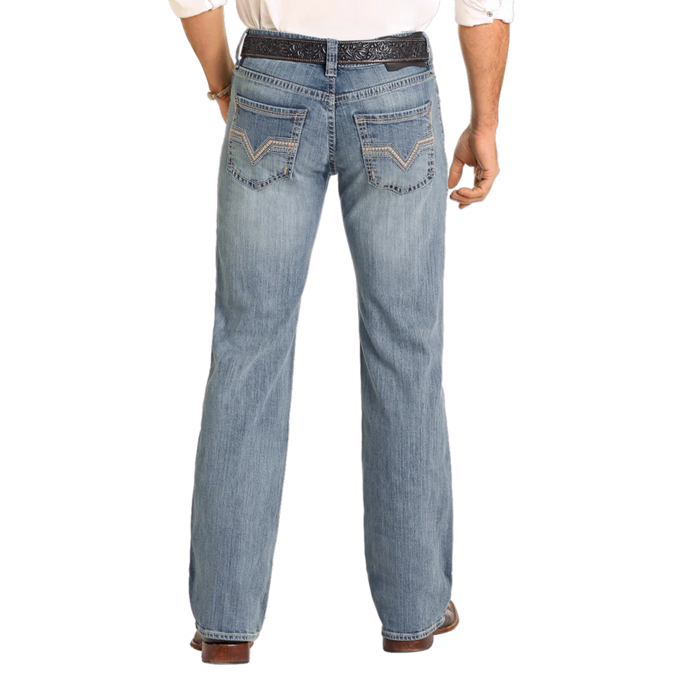 Rock &amp; Roll Men's Pistol Vintage Straight Jeans - Medium Wash