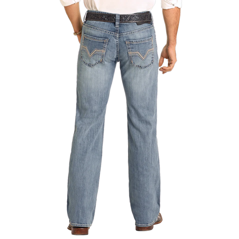 Rock &amp; Roll Men's Pistol Vintage Straight Jeans - Medium Wash