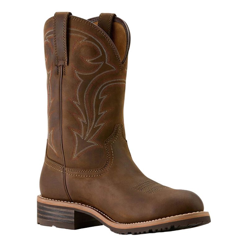 Ariat Men's Hybrid Rancher U Toe Cowboy Boot- Distressed Brown