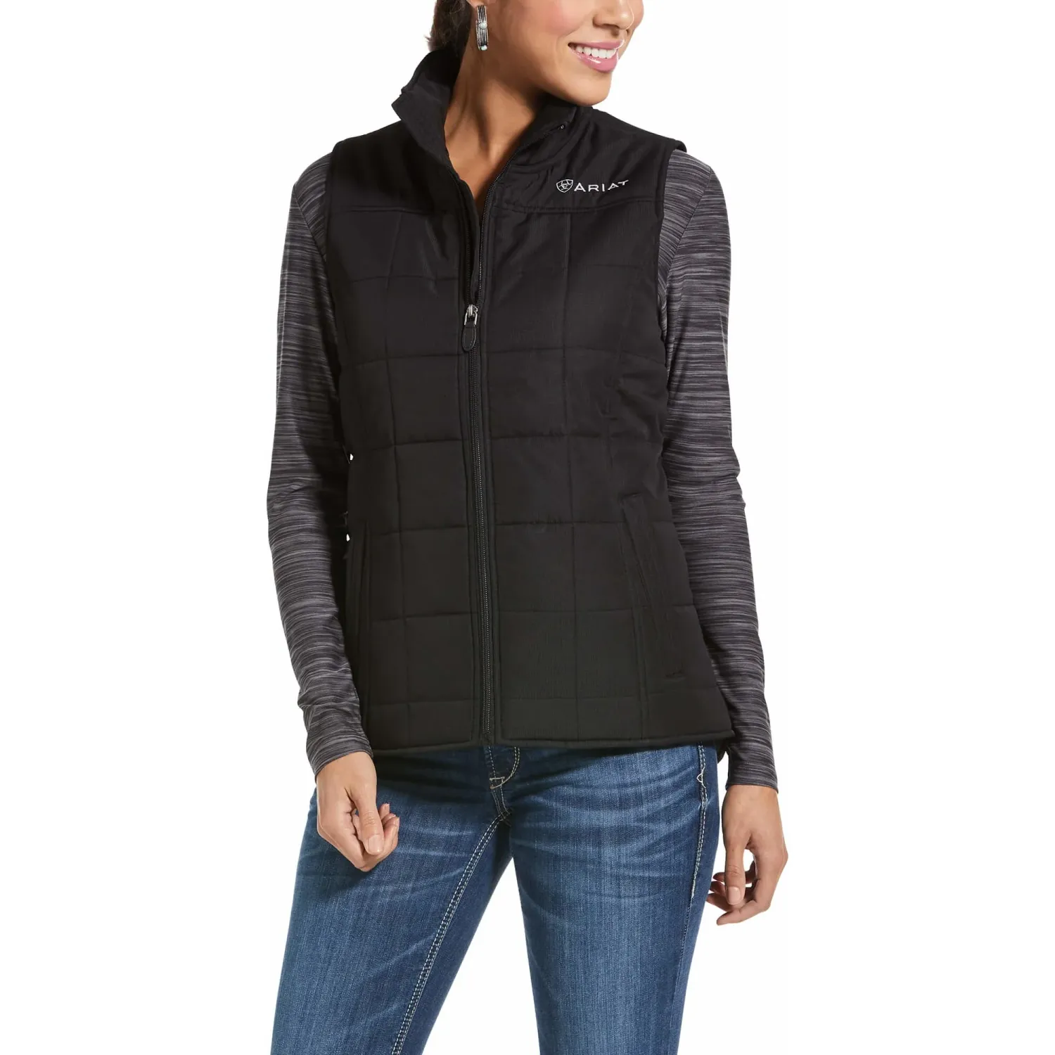 Ariat Womens REAL Crius Insulated Vest - Black, Size: 1X