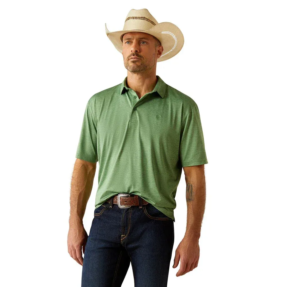 Ariat Men's Short Sleeve 2.0 Polo Shirt - Assorted Colours, Color: Fairway, Size: M