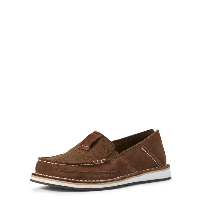 Ariat Women's Cruiser Shoes - Suede/Brown Floral Embossed