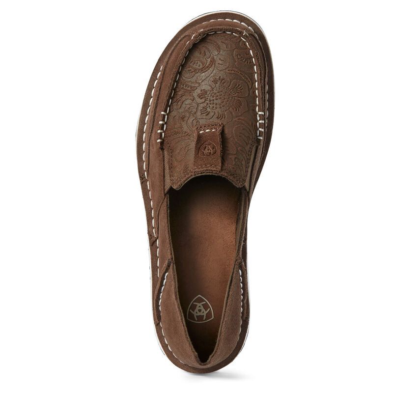 Ariat Women's Cruiser Shoes - Suede/Brown Floral Embossed