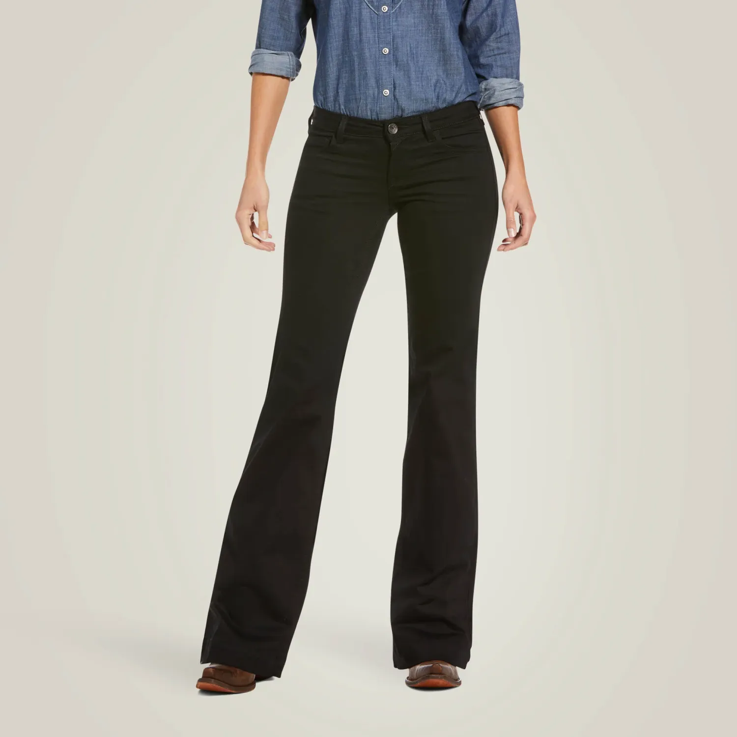 Ariat Women's Trousers MR Forever Wide Jean - Black, Length: S, Waist: 25