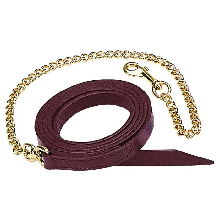 Weaver Leather Single-Ply Horse Lead 1" with 30" Brass Plated Chain, Size: 7'