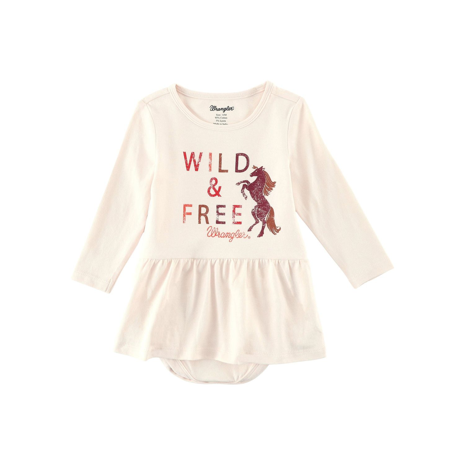 Wrangler Baby Girl's Long Sleeve Onsie - White