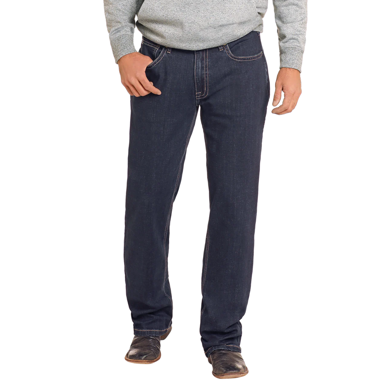 Hooey Men's Two Tone Stackable Bootcut Jeans - Dark Wash
