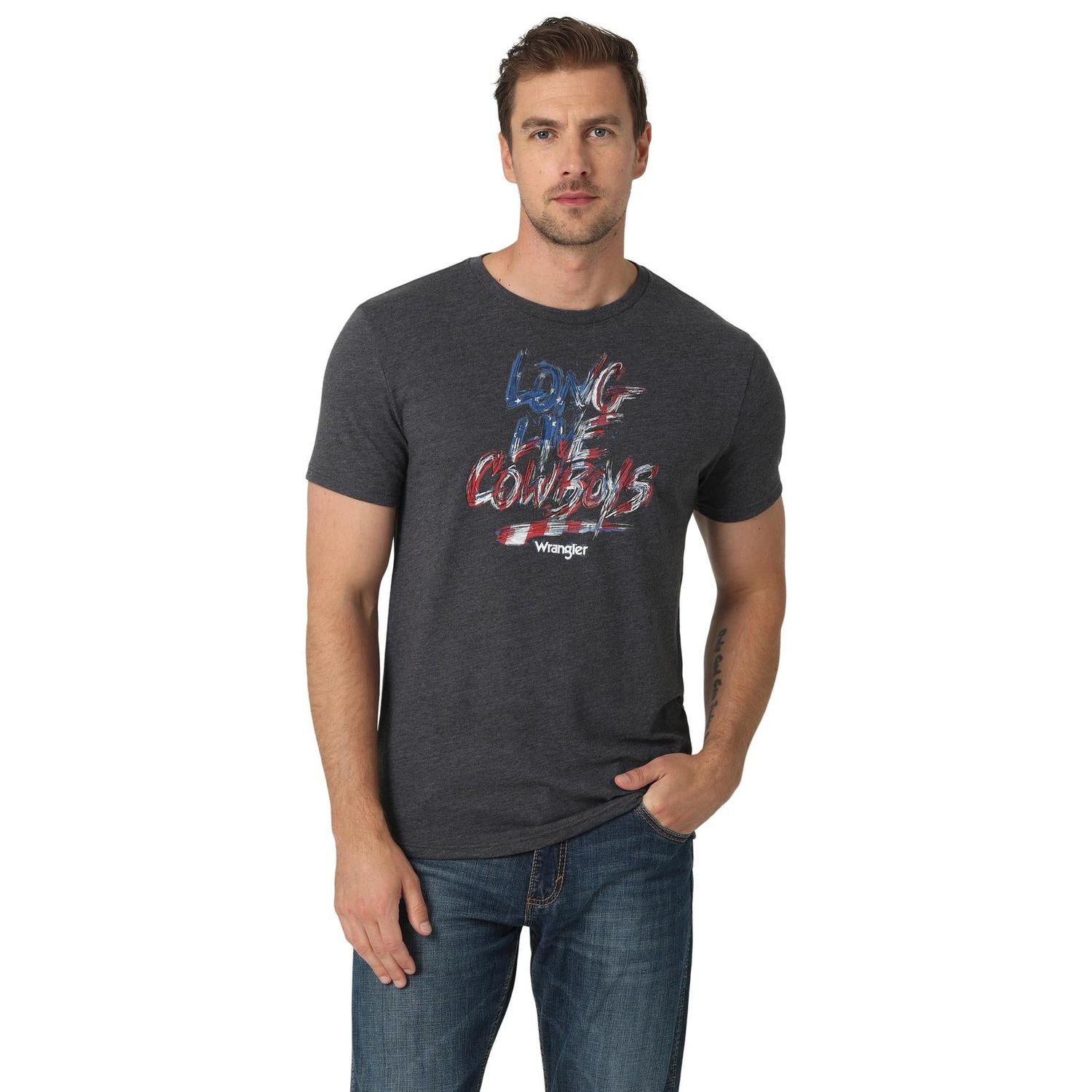 Wrangler Mens Short Sleeve T-Shirt - Charcoal
