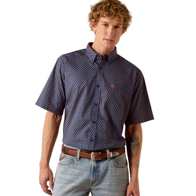 Ariat Men's Nikola Short Sleeve Geo Shirt- Key Largo