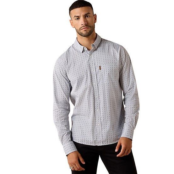 Ariat Men's Mercer Modern Fit Long Sleeve Shirt - Night Shadow Geo Cube Print