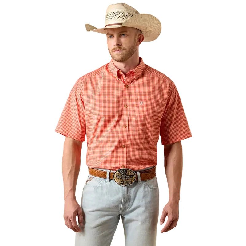 Ariat Men's Pro Nicolas Short Sleeve Shirt- Paprica