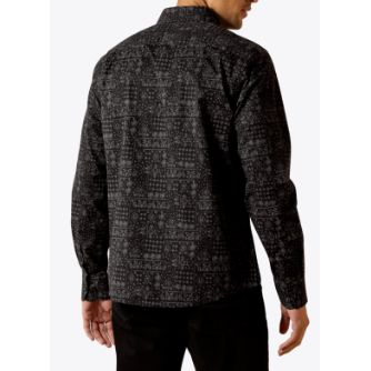 Ariat Men's Micah Modern Fit Long Sleeve Shirt - Black Paisley Patch Print