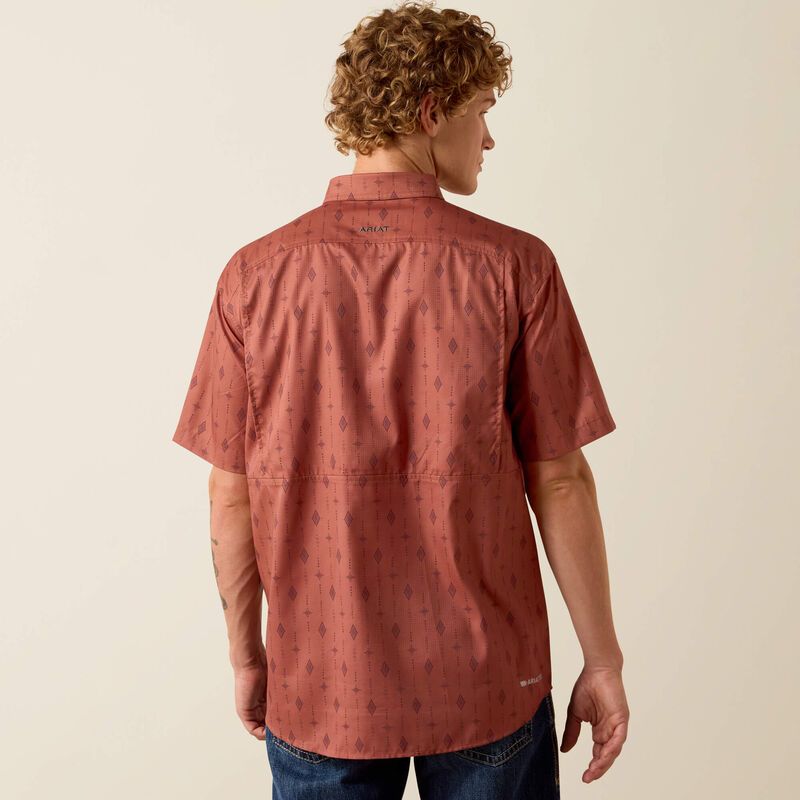 Ariat Men's Printed VentTEK Classic Fit Short Sleeve Shirt - Copper Brown