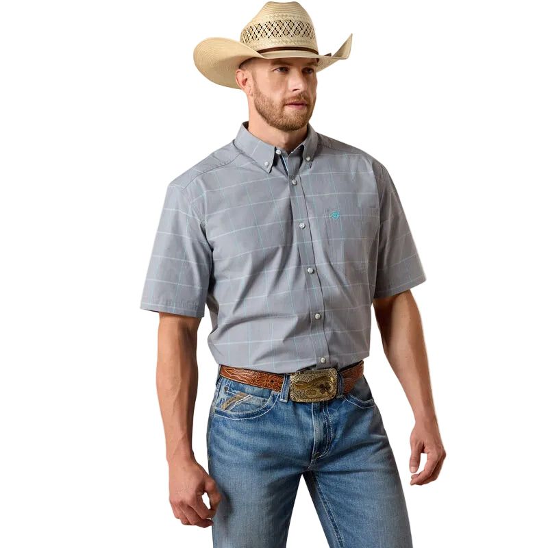 Ariat Men's Percie Short Sleeve Classic Fit Shirt - Excalibur Plaid