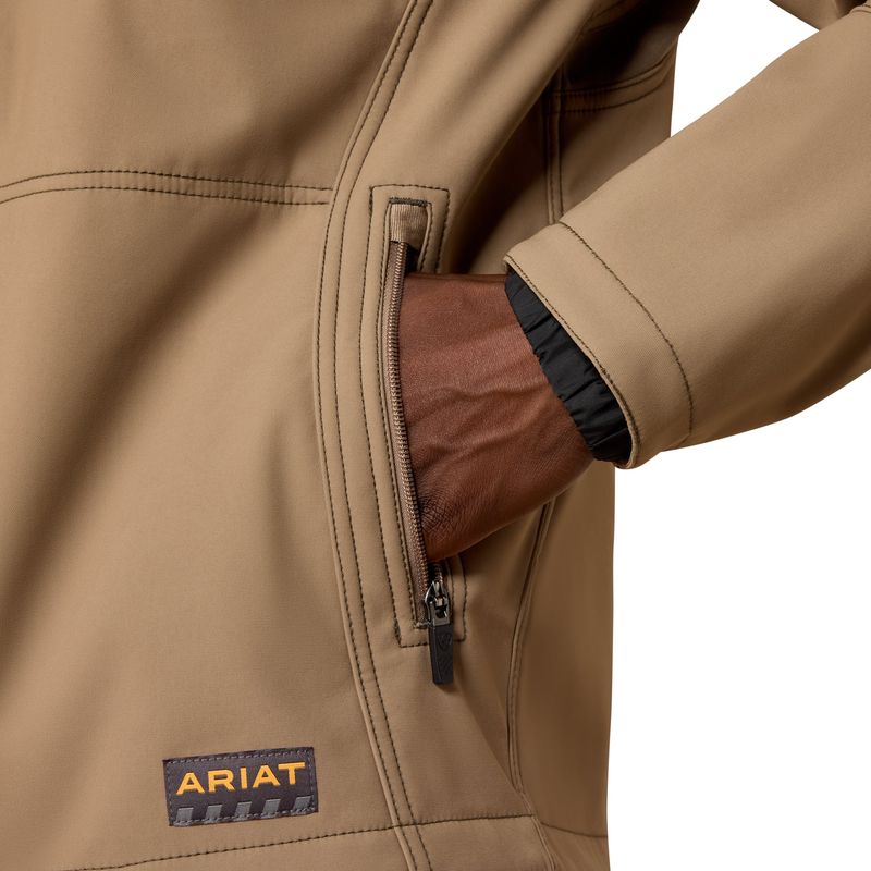 Ariat Men's Rebar Stretch Canvas Softshell Jacket - Caribou