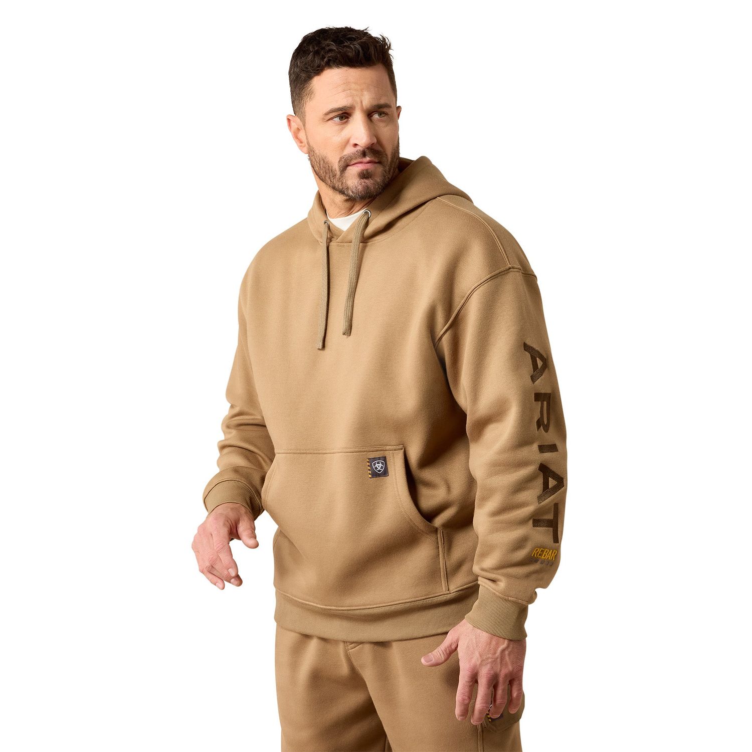 Ariat Men's Rebar Workman Graphic Hoodie - Field Khaki/Canteen