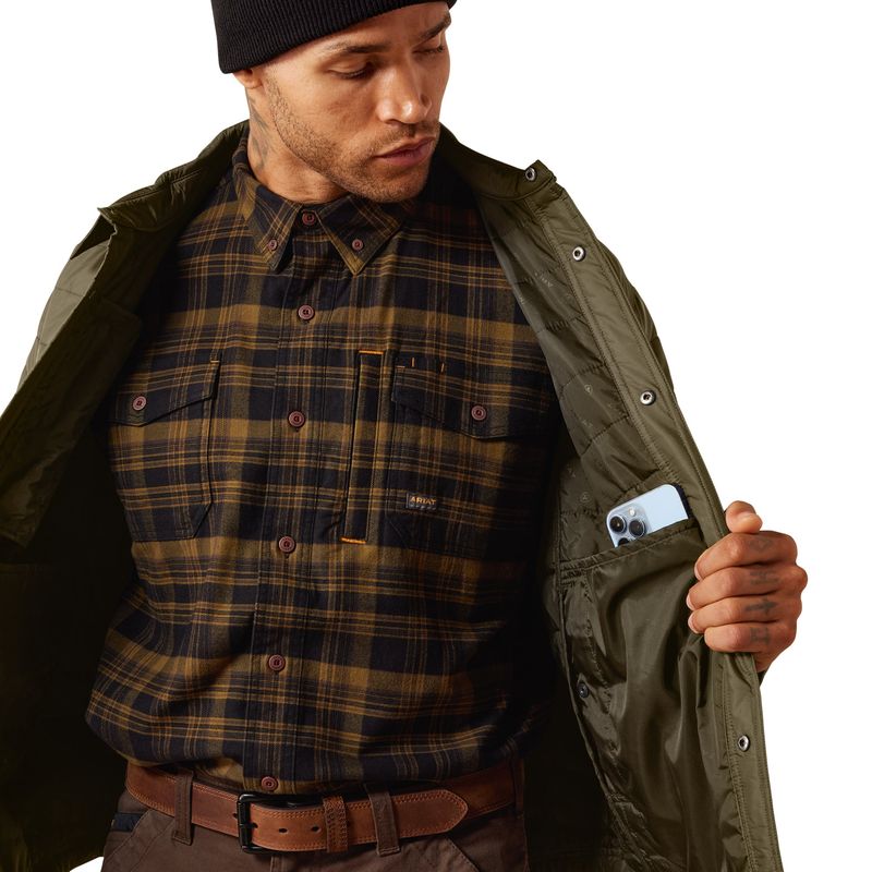 Ariat Men's Rebar CORDURA Ripstop Lightweight Insulated Shirt Jacket - Beetle
