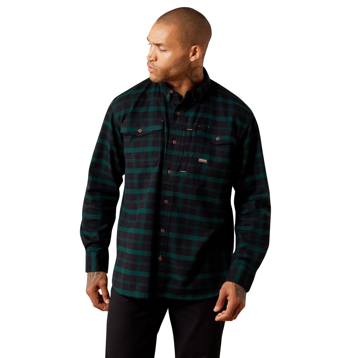 Ariat Men's Rebar Flannel DuraStretch Work Shirt - Ponderosa Pine