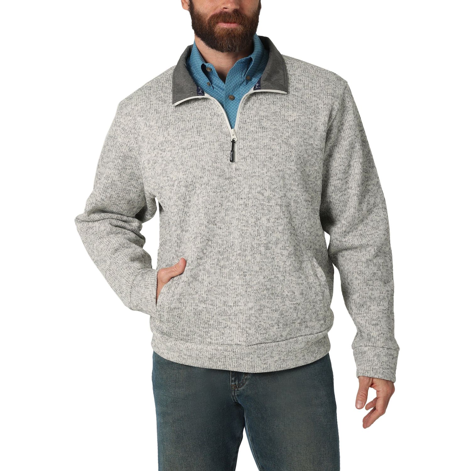 Wrangler Mens Western GS Knit Quarter Zip Pullover - 112317156