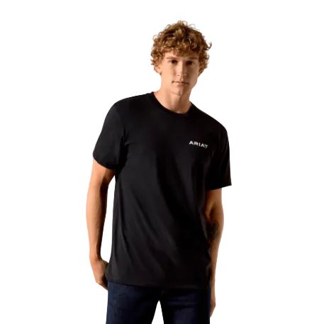 Ariat Men's Short Sleeve Stipple Steer Classic Fit Tee Shirt - Black