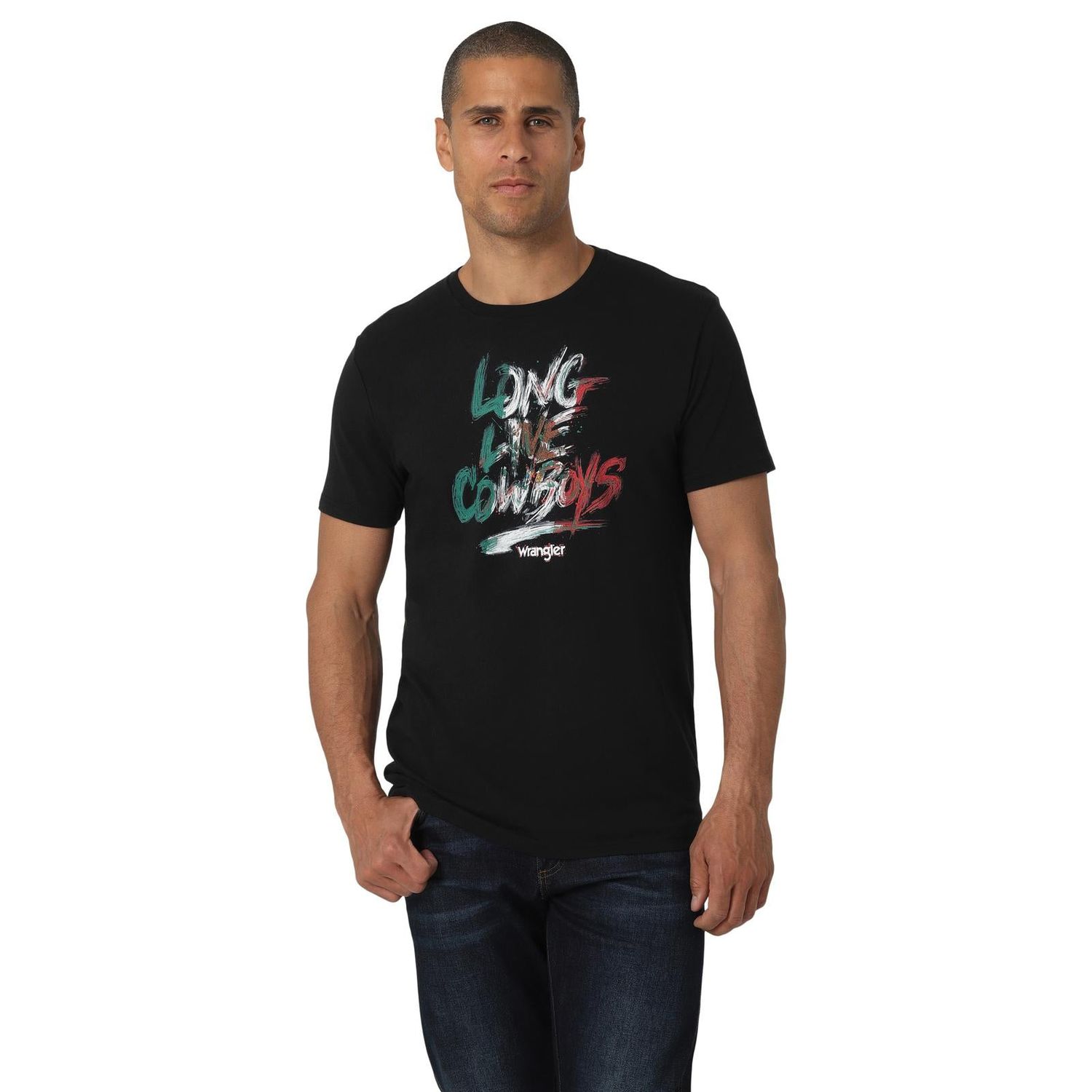 Wrangler Mens Short Sleeve T-Shirt - Jet Black - 112328857