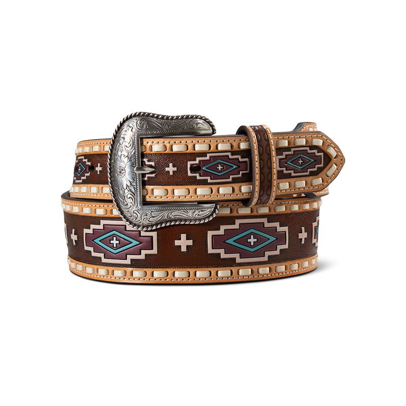 Ariat Men's Southwestern Step Lace Belt- Multi