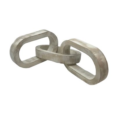 Small 3 Chain Link White Wash
